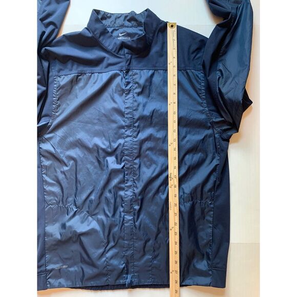 Nike Shield Windbreaker Full Zip Gold Jacker Navy Size Large - Picture 4 of 9